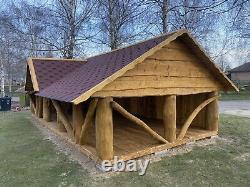 Log Gazebo 4x8m, Bespoke Large Gazebo, Wooden Pavilion, Pergola, Hot Tub Shelter