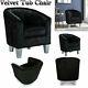 Luxury Crushed Velvet Fabric Tub Chair Armchair Home Cafe Lounge Bedroom Sofa Uk