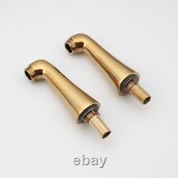 Luxury Gold Deck Mounted Clawfoot Bath Tub Faucet with Hand Shower Mixer Tap