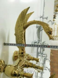 Luxury Gold wall mounted swan Bath Tub shower Filler Faucet Hand shower New