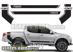Mitsubishi L200 027 side racing stripes stickers decals graphics rear tub side