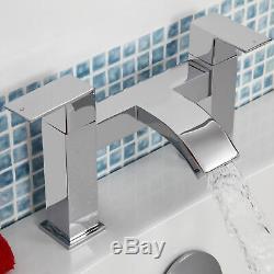 Modern Bathroom Mono Basin Sink Mixer Bath Mixer Filler Tap Set Lever Chrome