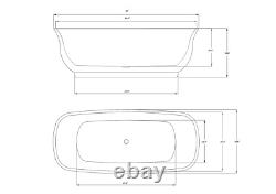 Modern Bathtub Freestanding Oval Tub Acrylic Soaking Tub Adria 67
