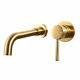 Modern Brushed Brass/gold Wall Mounted Bathroom Basin Mixer Tap + Spout/bathtub
