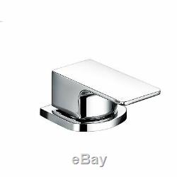 Modern Designer Chrome Bath Tub Filler Taps Basin Mixer 3 Tap Hole Deck Mounted