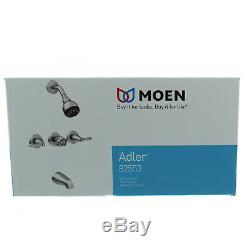 Moen Adler 82553 Two-Handle Standard Tub and Shower Faucet Fixture, Chrome