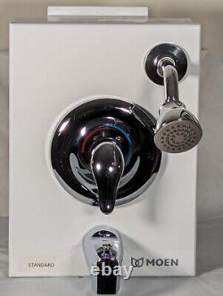 Moen tub shower faucet Chrome Posi-Temp 1 Handle Leaver New Out Box Standard