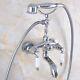 New Chrome Brass Clawfoot Bath Tub Faucet With Handshower Wall Mount Stf842