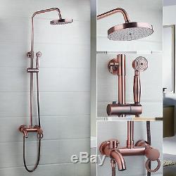New Luxury 8 Antique Copper Bathroom Shower Head Set Tub Sink Faucet Mixer Taps