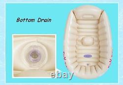 New Tiny Tots Inflatable Baby Bath Tub Heat Sensor Travel Infant Washing Tub