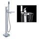 New Waterfall Floor-standing Shower Faucet Cylinder Side Full Copper Bath Tub