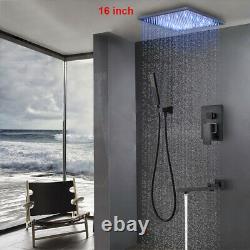 ORB 16 Rainfall LED Bath Shower Head Faucet Set Hand Spray Tub Spout Mixer Tap