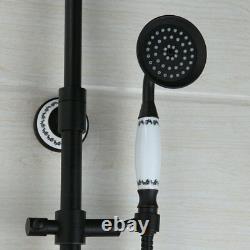 ORB Black Bathroom Rain Shower Head Faucet Set Mixer Hand Tap Wall Mounted Brass