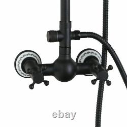 ORB Black Bathroom Rain Shower Head Faucet Set Mixer Hand Tap Wall Mounted Brass