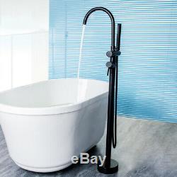 ORB Floor Mount Bathtub Faucet Free Standing Tub Filler Hand Shower Mixer Tap