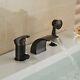 Oil Rubbed Bronze 3pcs Waterfall Bathtub Faucet Single Handle Tap Withhand Shower