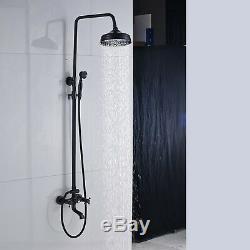 Oil Rubbed Bronze Bath Shower Faucet Rain Shower Head Tub Tap Hand Shower Mixer