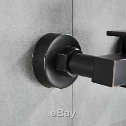 Oil Rubbed Bronze Bath Wall Mount Tub Faucet Waterfall Single Tap Hand Shower