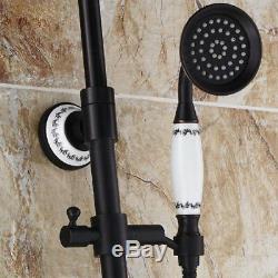 Oil Rubbed Bronze Bathroom 8 Rain Shower Faucet Bath Tub Mixer Tap WithHandheld
