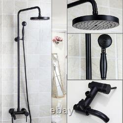 Oil Rubbed Bronze Bathroom Rainfall Shower Faucet Set Tub 2 Handle Mixer Tap