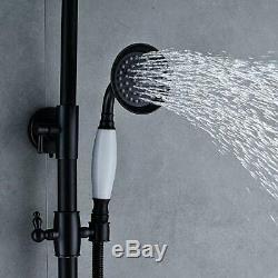 Oil Rubbed Bronze Bathroom Shower Faucet Rainfall Mixer Bathtub Hand Sprayer