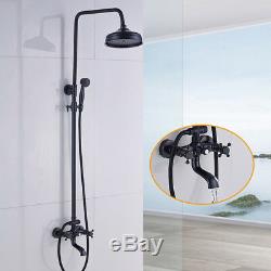 Oil Rubbed Bronze Bathtub Shower Faucet Sets Wall Mount Complete Shower Rod Kits