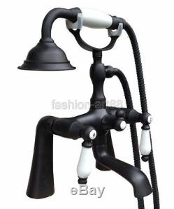 Oil Rubbed Bronze Claw foot Bath Tub Faucet With Hand Shower Deck Mounted ftf504