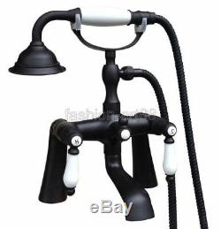 Oil Rubbed Bronze Claw foot Bath Tub Faucet With Hand Shower Deck Mounted ftf504