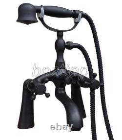 Oil Rubbed Bronze Clawfoot Bath Tub Faucet with Handshower Deck Mount stf703
