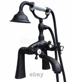 Oil Rubbed Bronze Clawfoot Bath Tub Faucet with Handshower Deck Mounted