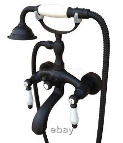 Oil Rubbed Bronze Clawfoot Bath Tub Faucet with Handshower Wall Mount Gtf574
