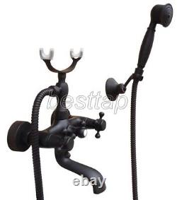 Oil Rubbed Bronze Clawfoot Bath Tub Faucet with Handshower Wall Mount stf608