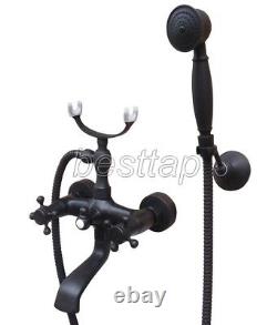 Oil Rubbed Bronze Clawfoot Bath Tub Faucet with Handshower Wall Mount stf608