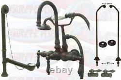 Oil Rubbed Bronze Clawfoot Tub Faucet Kit With Drain