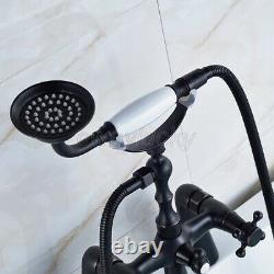Oil Rubbed Bronze Deck Mount Bathroom Clawfoot Bath Tub Faucet & Handheld Shower