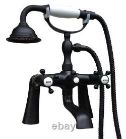 Oil Rubbed Bronze Deck Mount Clawfoot Tub Faucet With Hand Shower Sprayer Qtf502