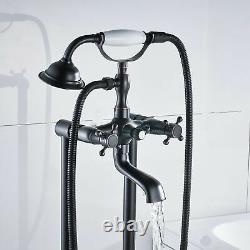 Oil Rubbed Bronze Floor Mount Free Standing Tub Faucet Tub Filler Hand Shower