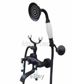 Oil Rubbed Bronze Wall Mount Clawfoot Bathtub Tub Faucet with Hand Shower Ktf615