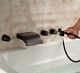Oil Rubbed Bronze Waterfall Bathtub Faucet Wall Mount Mixer Tap With Hand Shower