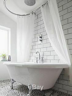 Oval Bathroom Wall Mounted Shower Curtain Rail 1150 x 640 MM
