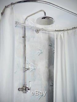 Oval Bathroom Wall Mounted Shower Curtain Rail 1150 x 640 MM