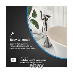 Ove Decors Infinity Free Standing Bath Tub Faucet in Brushed Nickel Finish
