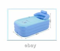 PVC Blue Large Size Inflatable Bathtub SPA Bath Barrel Folding Portab FREE Shipp