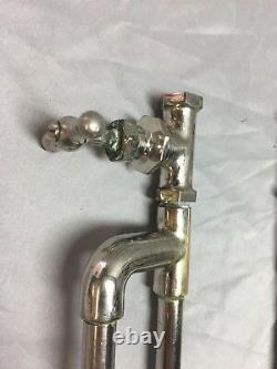 Pair Antique Standard Nickel Brass Sink Tub Water Shut off Valve Vtg 59-18J