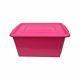 Pink Plastic Large 52l Litre Storage Box Tub Container With Clear Lid Toy/kids