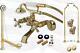 Polished Brass Clawfoot Tub Faucet Kit Includes Drain Supplies & Stops