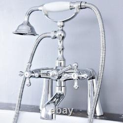 Polished Chrome Clawfoot Bath Tub Faucet with Handshower Deck Mounted stf770