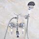 Polished Chrome Clawfoot Bath Tub Faucet With Handshower Wall Mount Fna709