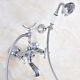Polished Chrome Clawfoot Bath Tub Faucet With Handshower Wall Mount Fna720