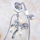 Polished Chrome Clawfoot Bath Tub Faucet With Handshower Wall Mount Fna753